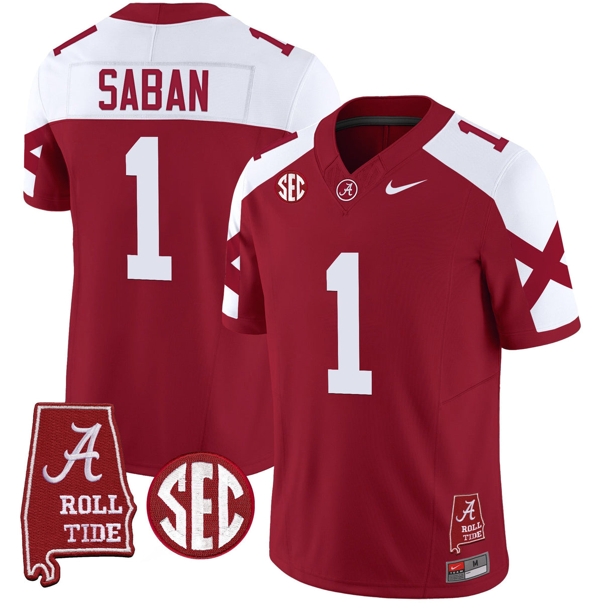 Men's Alabama Crimson Tide Vapor Limited Jersey V6 - Alabama Map - All Stitched - image 37