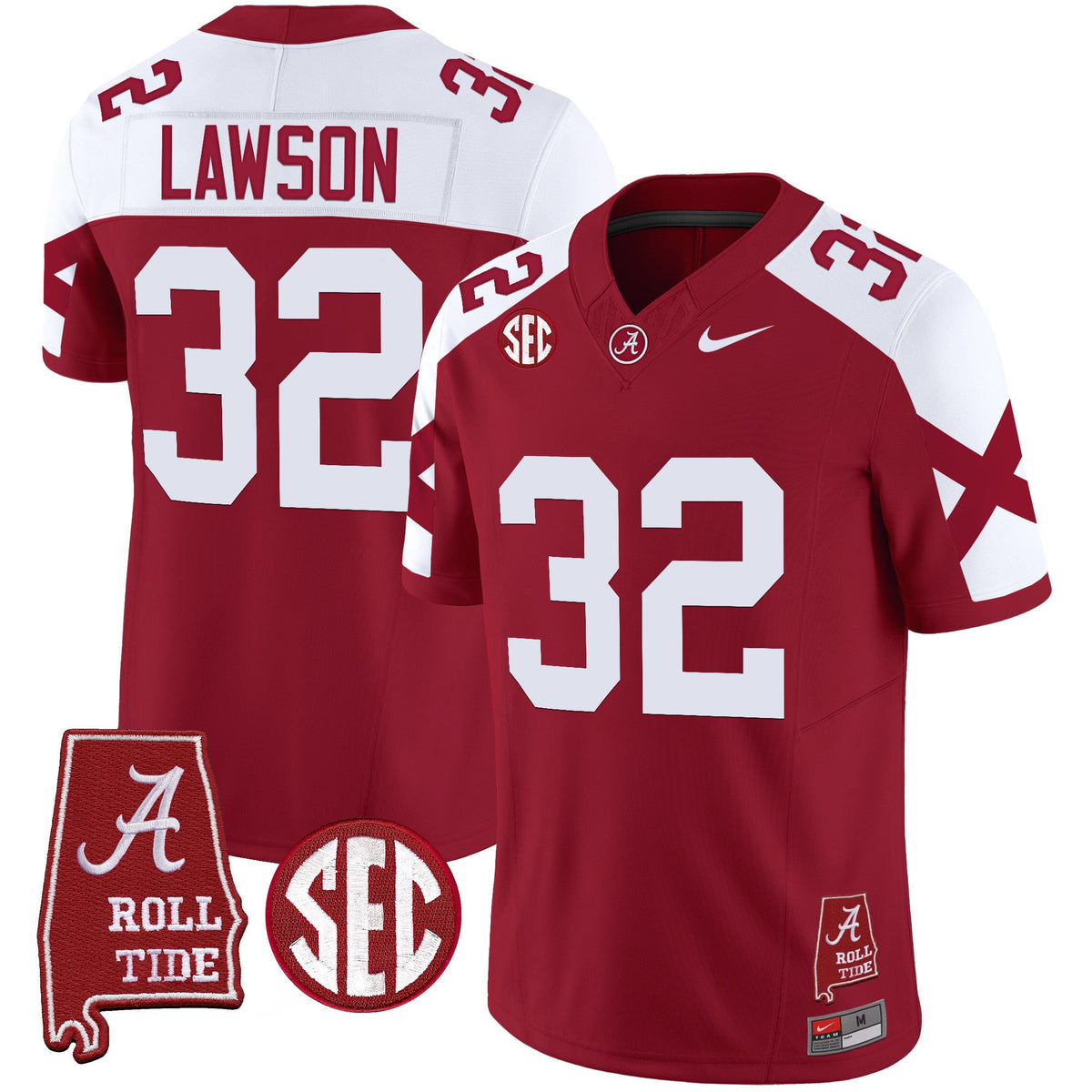 Men's Alabama Crimson Tide Vapor Limited Jersey V6 - Alabama Map - All Stitched - image 38