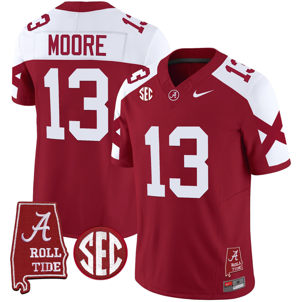 Men's Alabama Crimson Tide Vapor Limited Jersey V6 - Alabama Map - All Stitched - image 40
