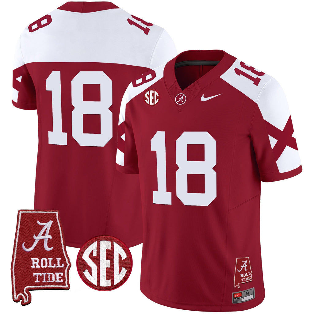Men's Alabama Crimson Tide Vapor Limited Jersey V6 - Alabama Map - All Stitched - image 41