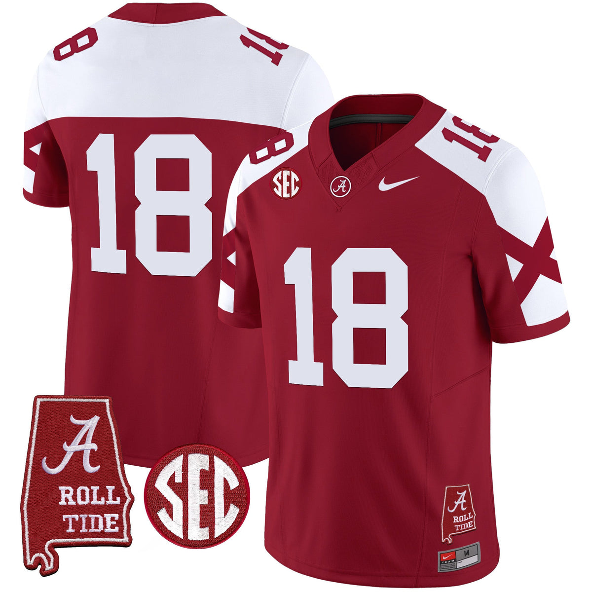 Men's Alabama Crimson Tide Vapor Limited Jersey V6 - Alabama Map - All Stitched - image 41