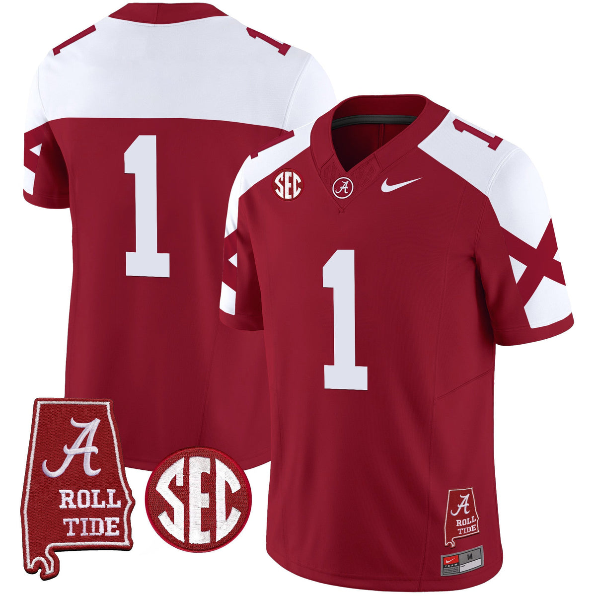 Men's Alabama Crimson Tide Vapor Limited Jersey V6 - Alabama Map - All Stitched - image 42