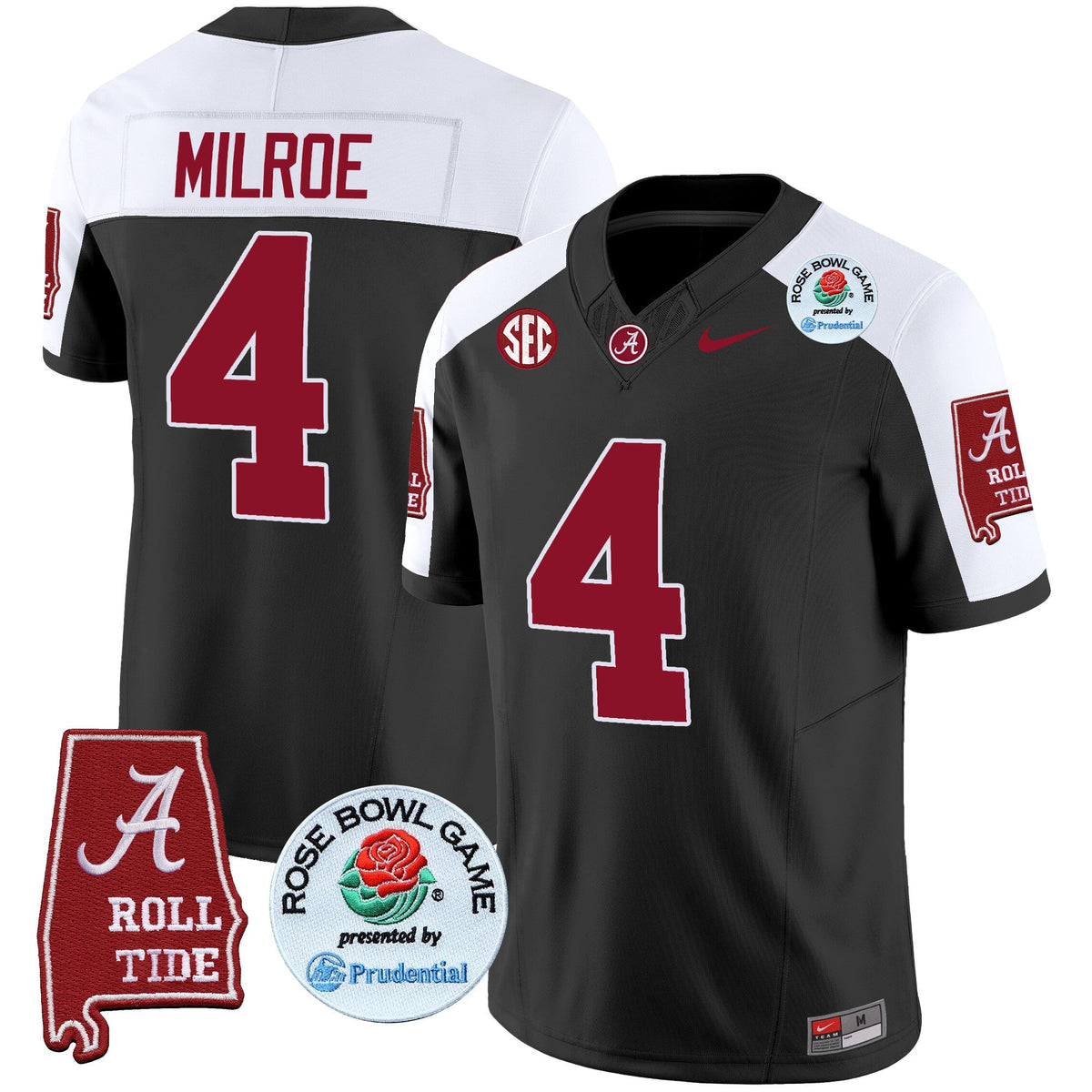 Men's Alabama Crimson Tide Rose Bowl Patch Vapor Limited Jersey - All Stitched - image 2