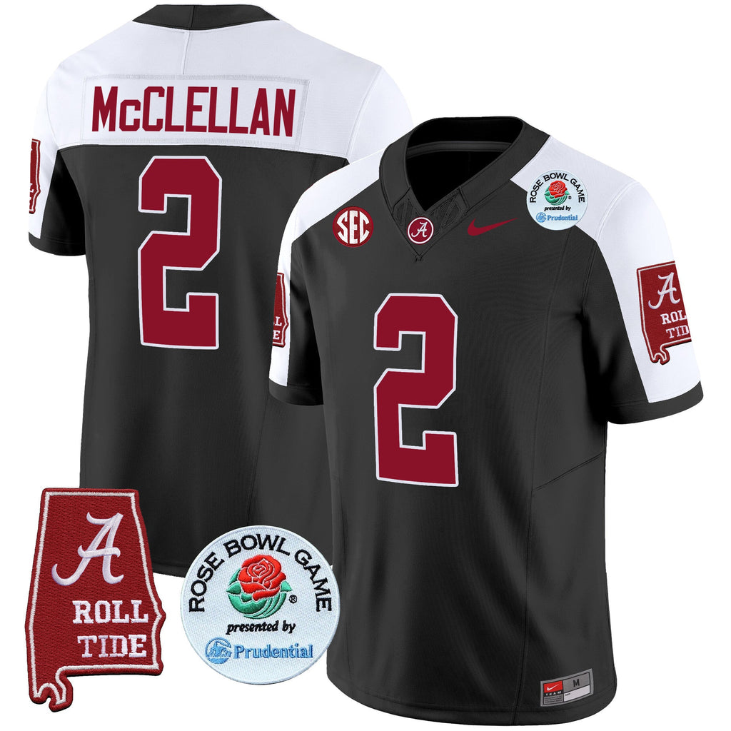Men's Alabama Crimson Tide Rose Bowl Patch Vapor Limited Jersey - All Stitched - image 3