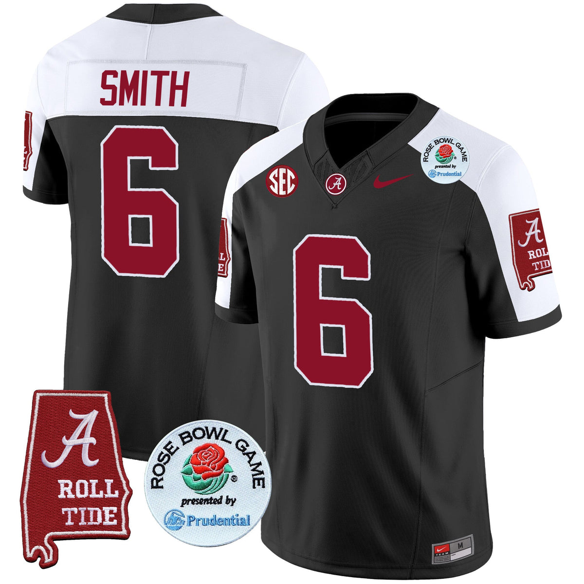 Men's Alabama Crimson Tide Rose Bowl Patch Vapor Limited Jersey - All Stitched - image 6