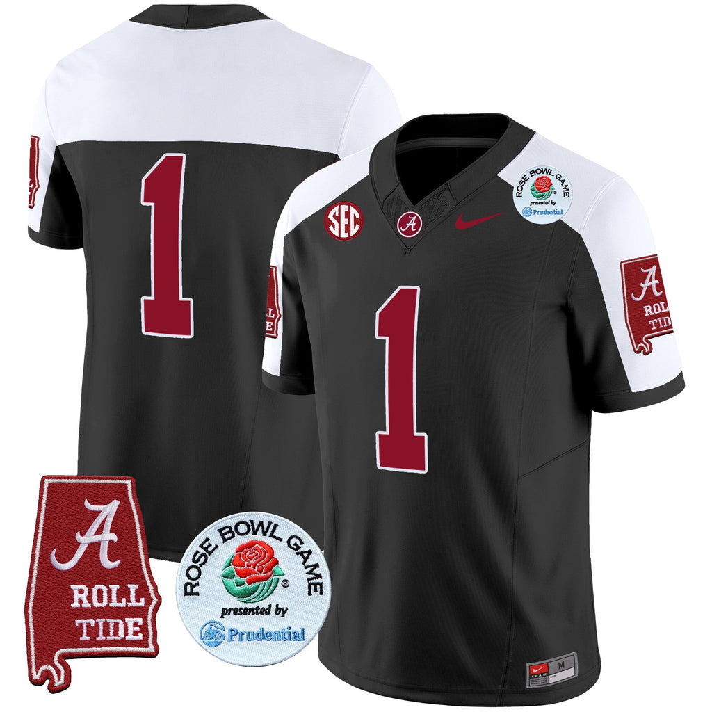 Men's Alabama Crimson Tide Rose Bowl Patch Vapor Limited Jersey - All Stitched - image 8