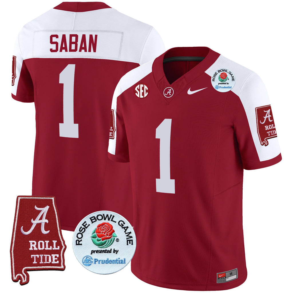 Men's Alabama Crimson Tide Rose Bowl Patch Vapor Limited Jersey - All Stitched - image 9