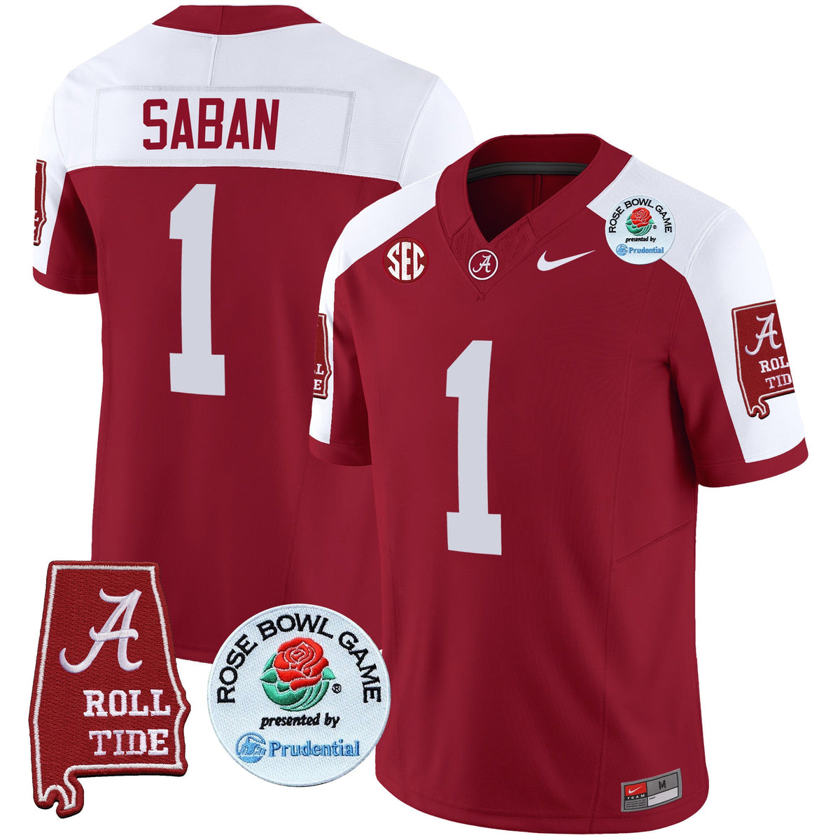 Men's Alabama Crimson Tide Rose Bowl Patch Vapor Limited Jersey - All Stitched - image 9