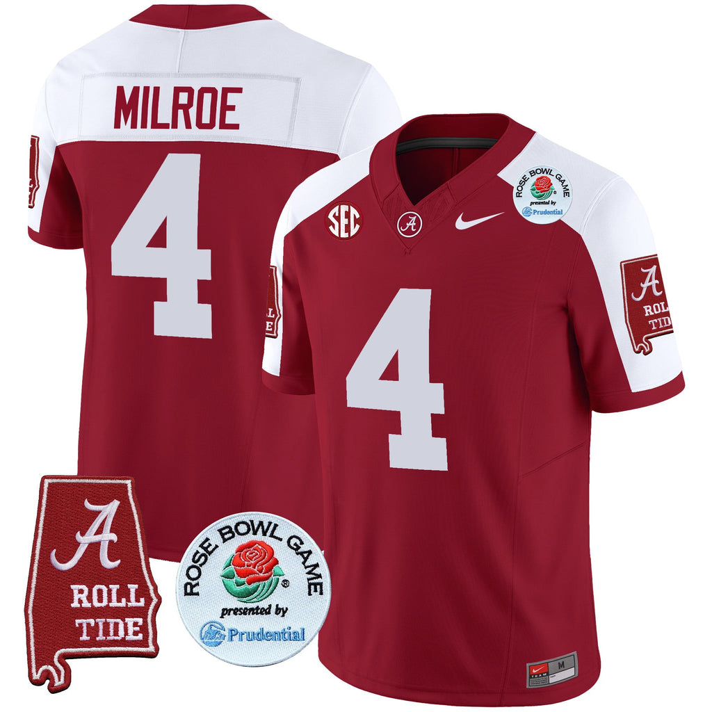Men's Alabama Crimson Tide Rose Bowl Patch Vapor Limited Jersey - All Stitched - image 10