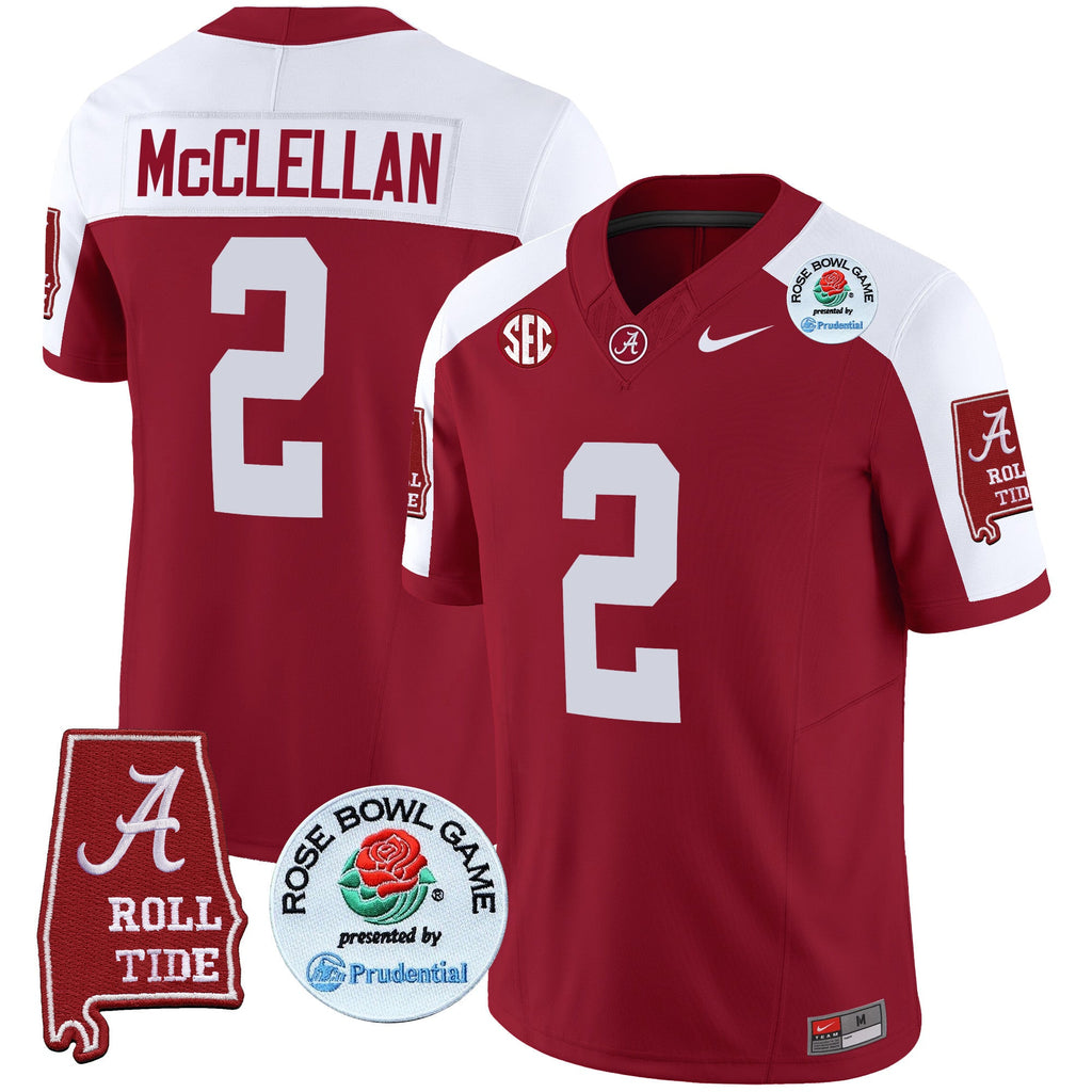 Men's Alabama Crimson Tide Rose Bowl Patch Vapor Limited Jersey - All Stitched - image 11