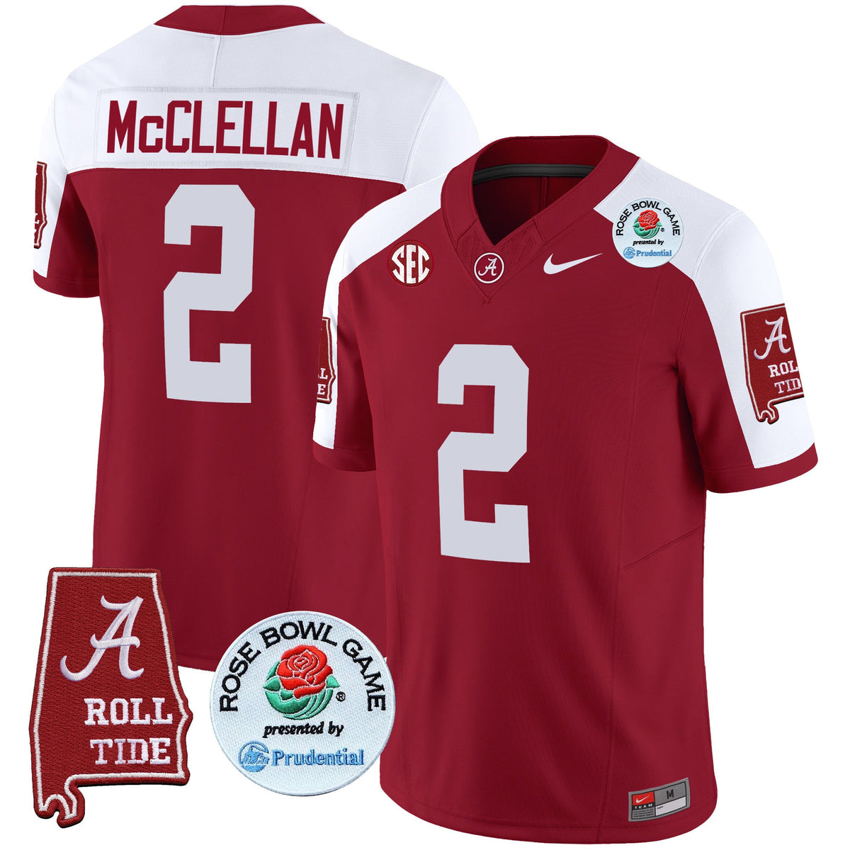 Men's Alabama Crimson Tide Rose Bowl Patch Vapor Limited Jersey - All Stitched - image 11