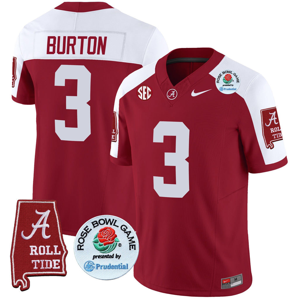Men's Alabama Crimson Tide Rose Bowl Patch Vapor Limited Jersey - All Stitched - image 12