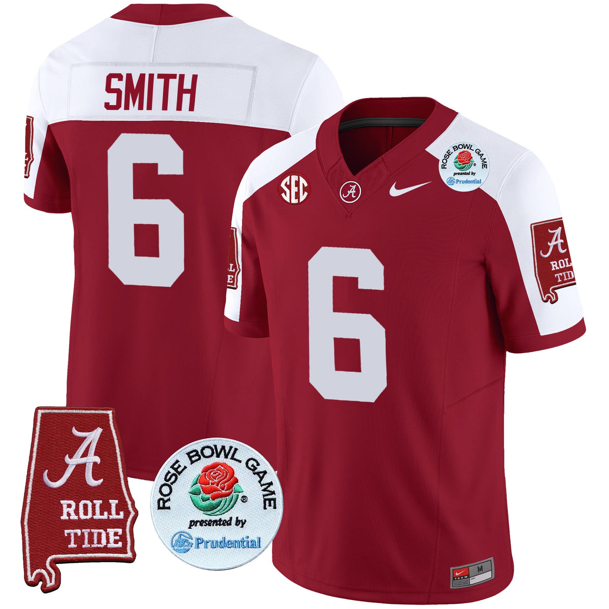 Men's Alabama Crimson Tide Rose Bowl Patch Vapor Limited Jersey - All Stitched - image 14