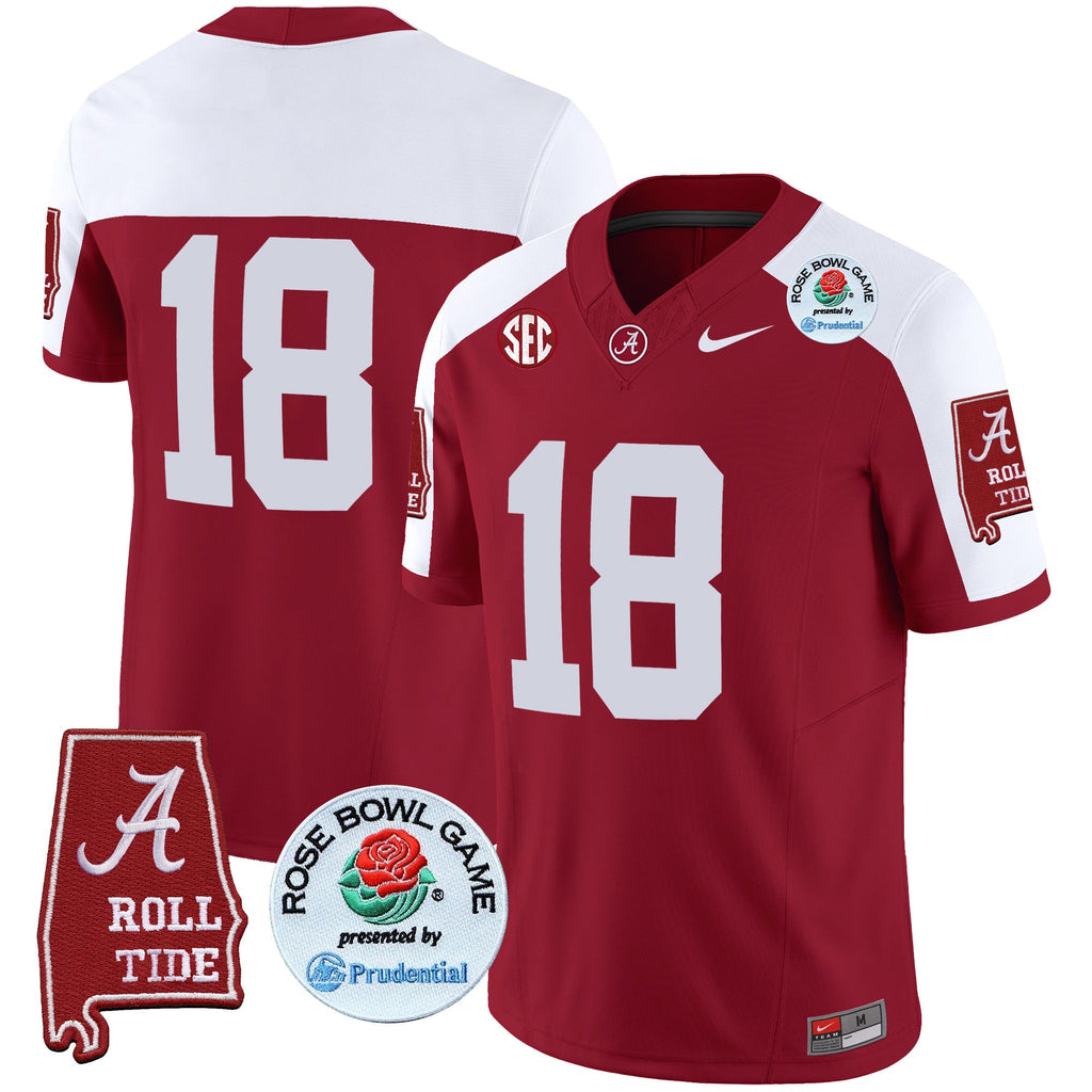 Men's Alabama Crimson Tide Rose Bowl Patch Vapor Limited Jersey - All Stitched - image 15