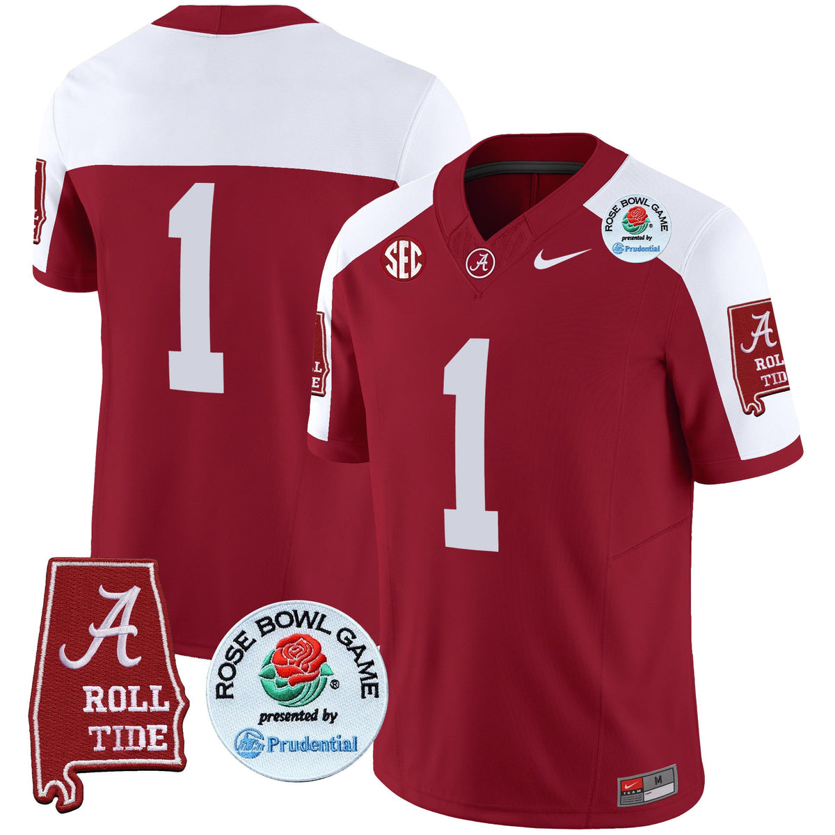 Men's Alabama Crimson Tide Rose Bowl Patch Vapor Limited Jersey - All Stitched - image 16