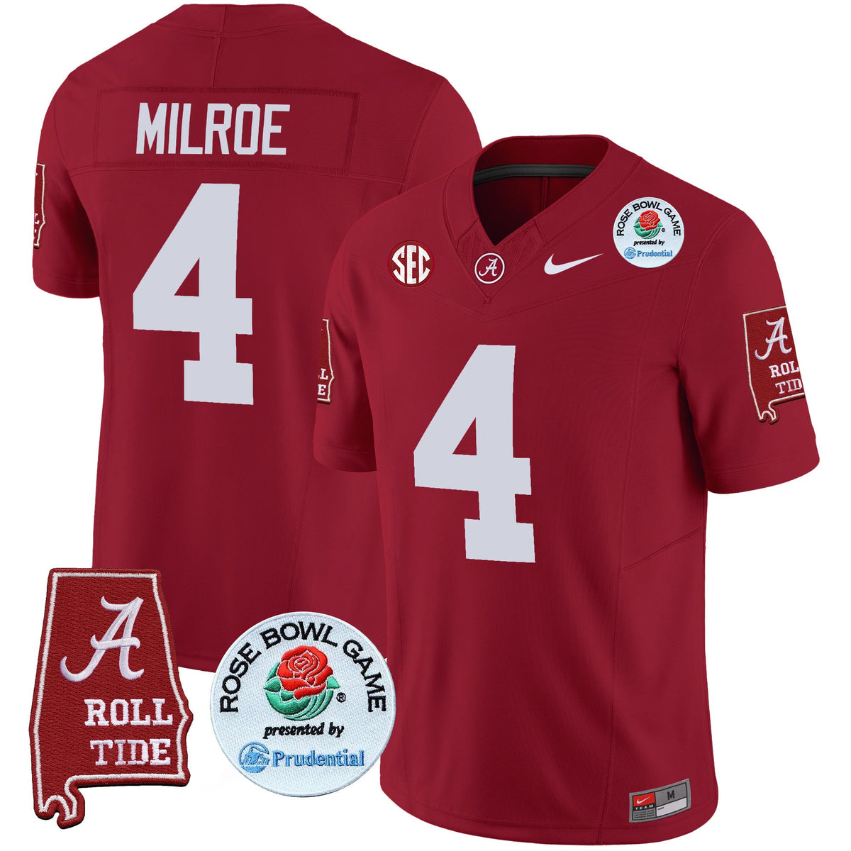 Men's Alabama Crimson Tide Rose Bowl Patch Vapor Limited Jersey - All Stitched - image 18