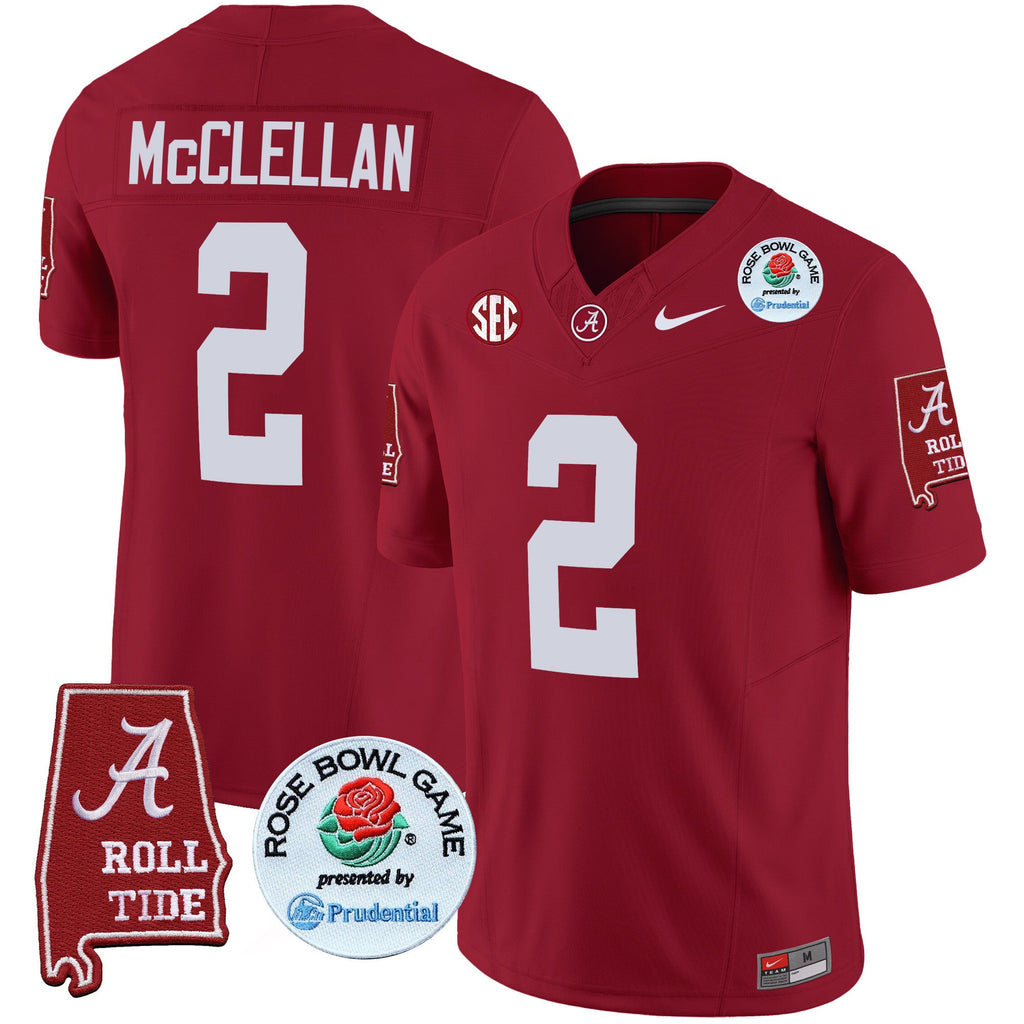 Men's Alabama Crimson Tide Rose Bowl Patch Vapor Limited Jersey - All Stitched - image 19