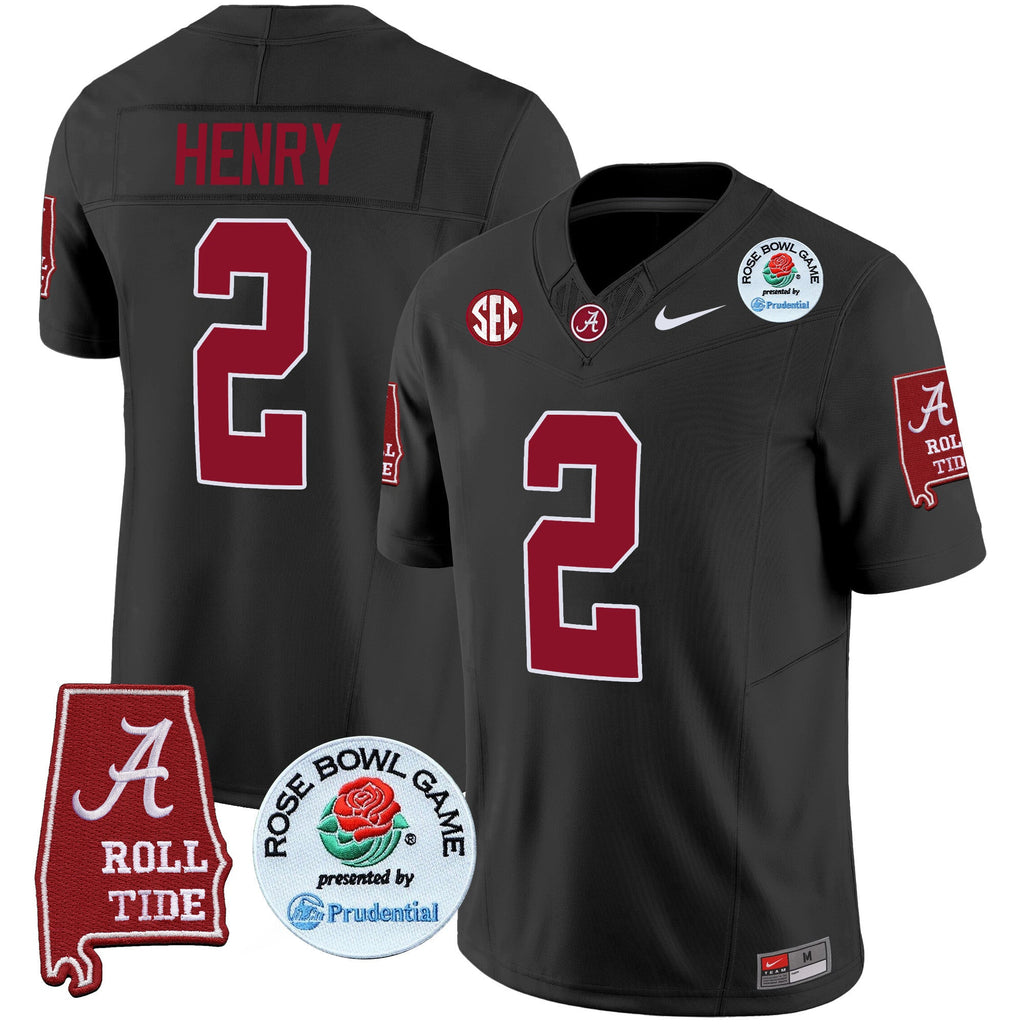Men's Alabama Crimson Tide Rose Bowl Patch Vapor Limited Jersey - All Stitched - image 29