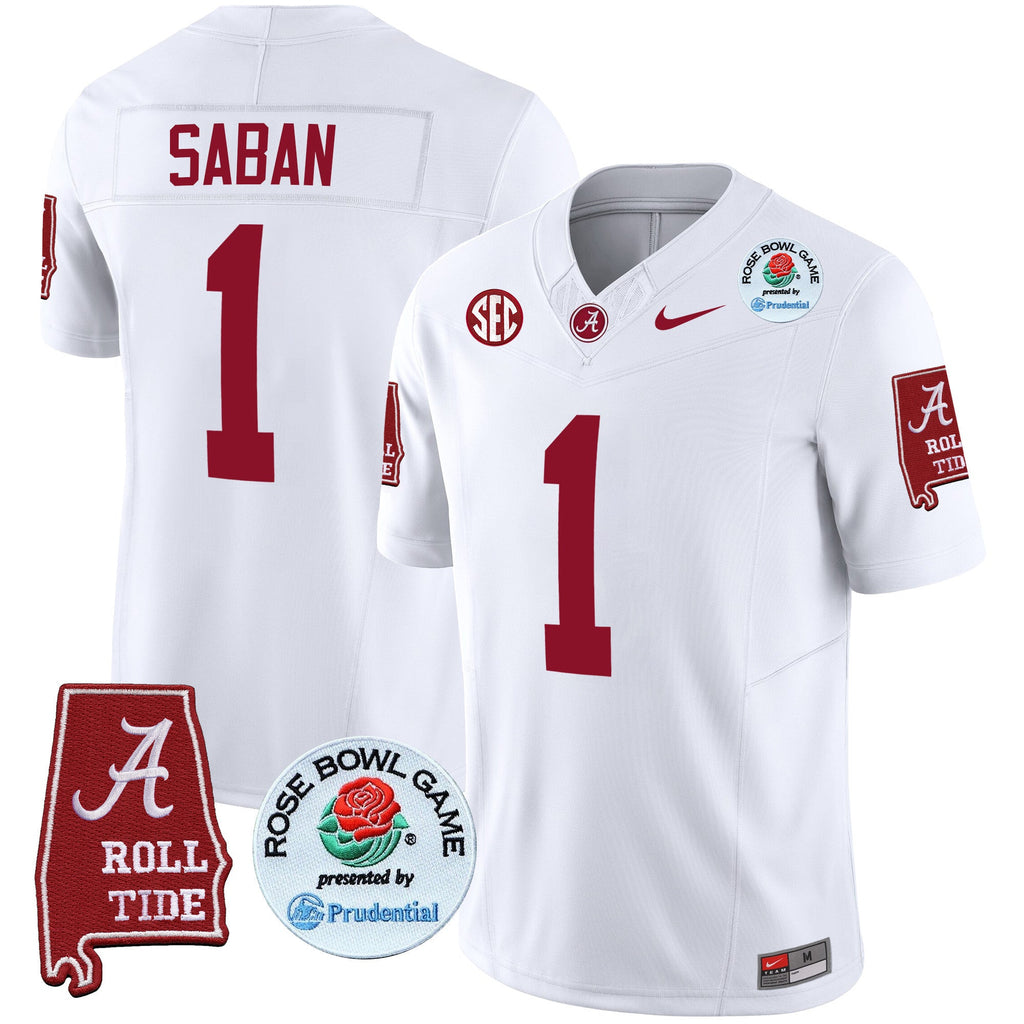 Men's Alabama Crimson Tide Rose Bowl Patch Vapor Limited Jersey - All Stitched - image 33