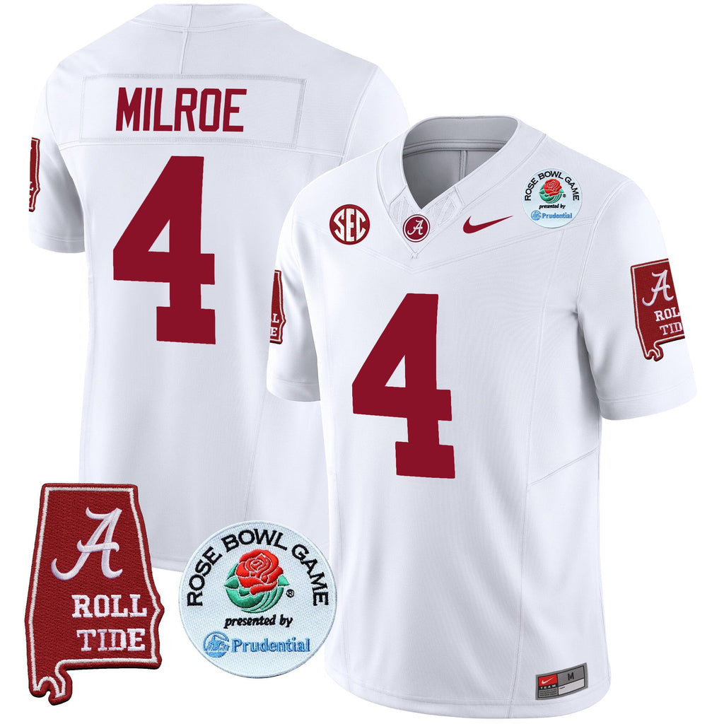 Men's Alabama Crimson Tide Rose Bowl Patch Vapor Limited Jersey - All Stitched - image 34