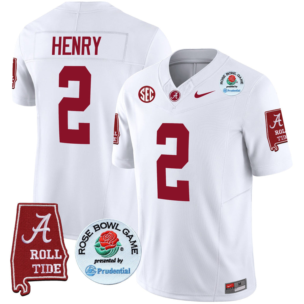 Men's Alabama Crimson Tide Rose Bowl Patch Vapor Limited Jersey - All Stitched - image 37