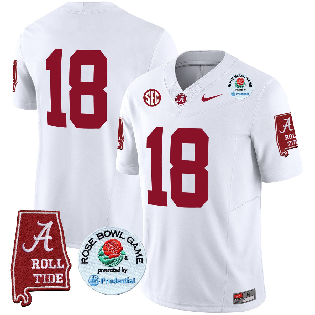Men's Alabama Crimson Tide Rose Bowl Patch Vapor Limited Jersey - All Stitched - image 39