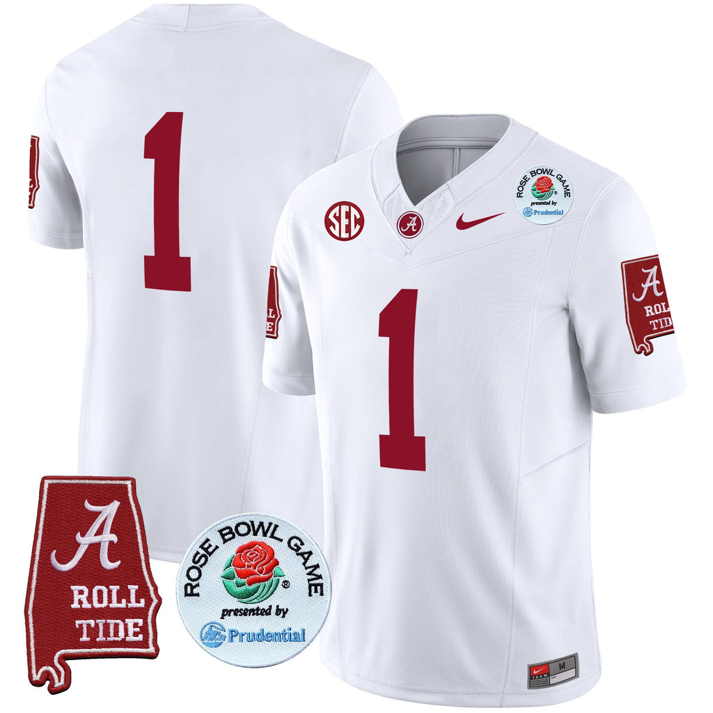 Men's Alabama Crimson Tide Rose Bowl Patch Vapor Limited Jersey - All Stitched - image 40