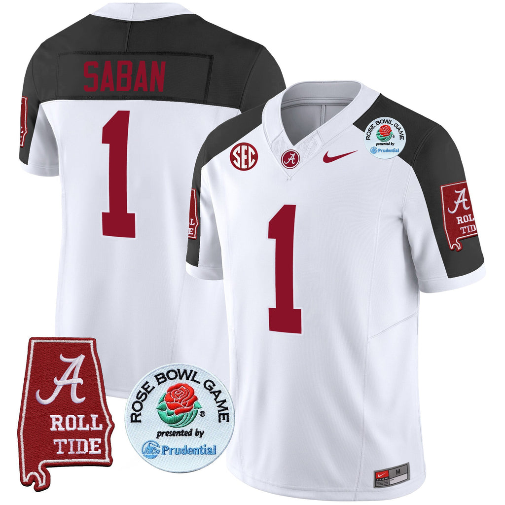 Men's Alabama Crimson Tide Rose Bowl Patch Vapor Limited Jersey - All Stitched - image 41