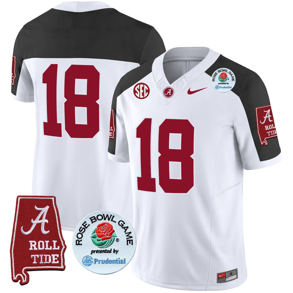 Men's Alabama Crimson Tide Rose Bowl Patch Vapor Limited Jersey - All Stitched - image 47