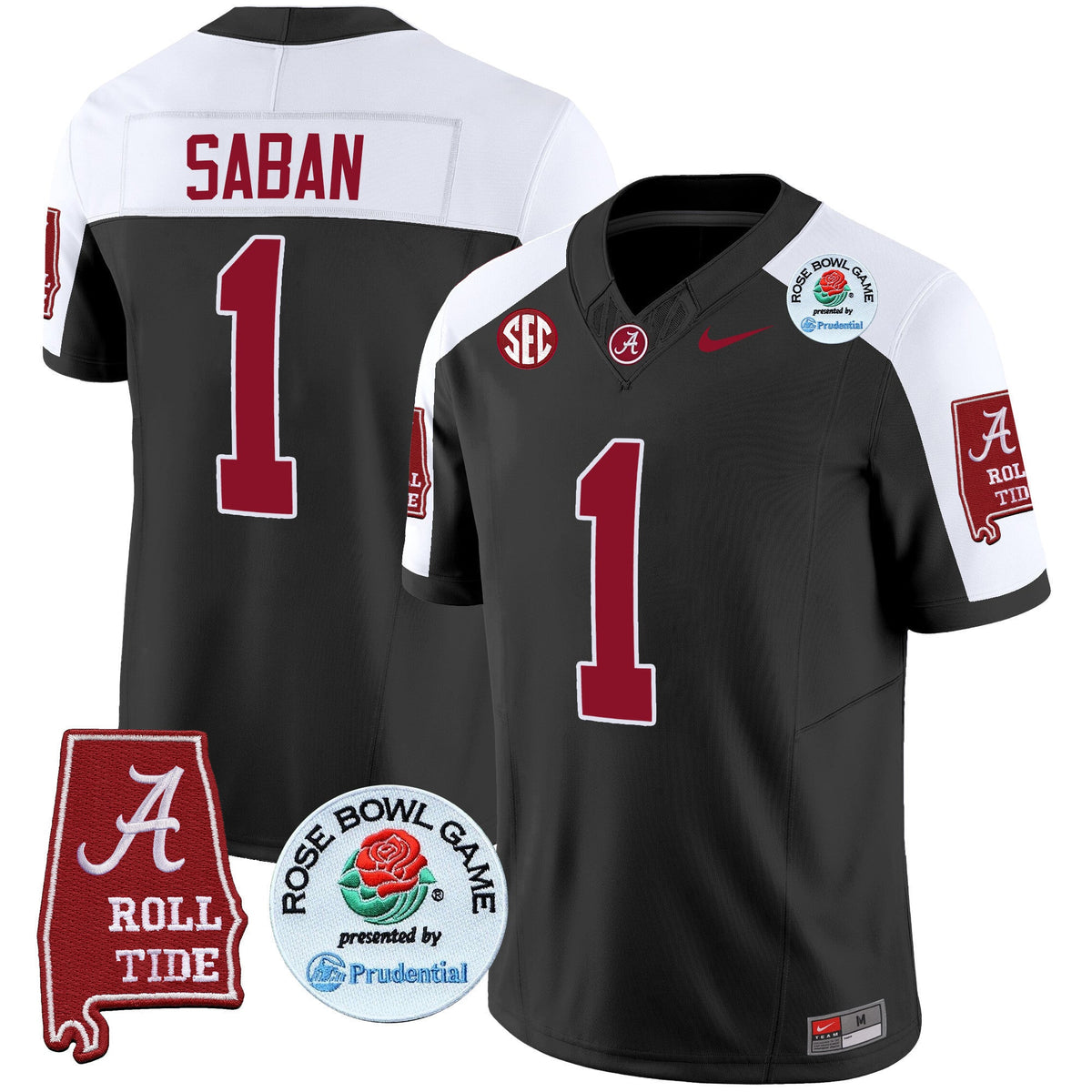 Men's Alabama Crimson Tide Rose Bowl Patch Vapor Limited Jersey - All Stitched - image 1