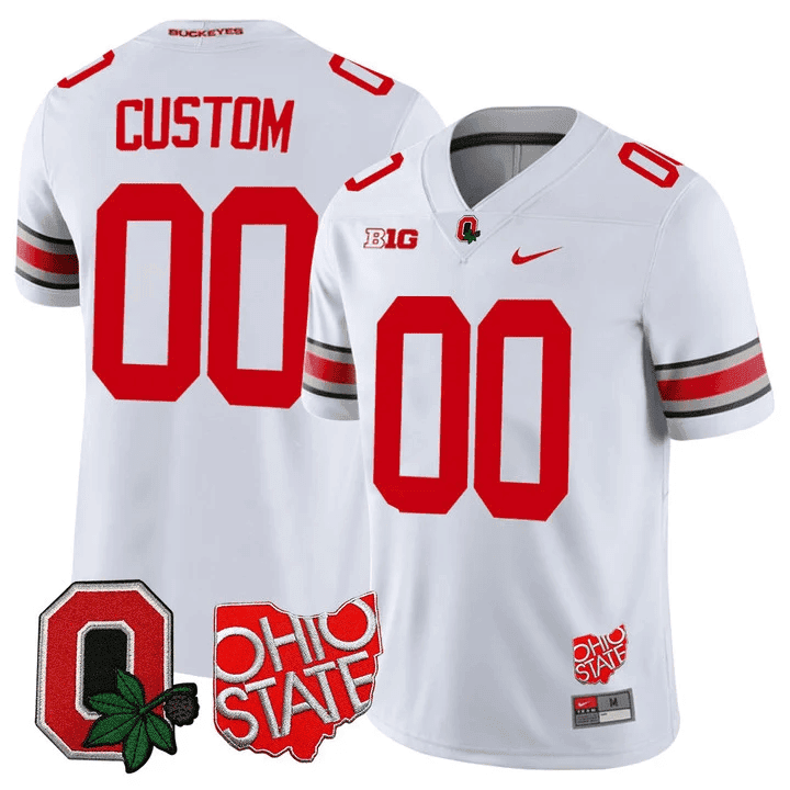 Ohio State Buckeyes Ohio State & Logo Patch Custom Jersey - All Stitched - image 2