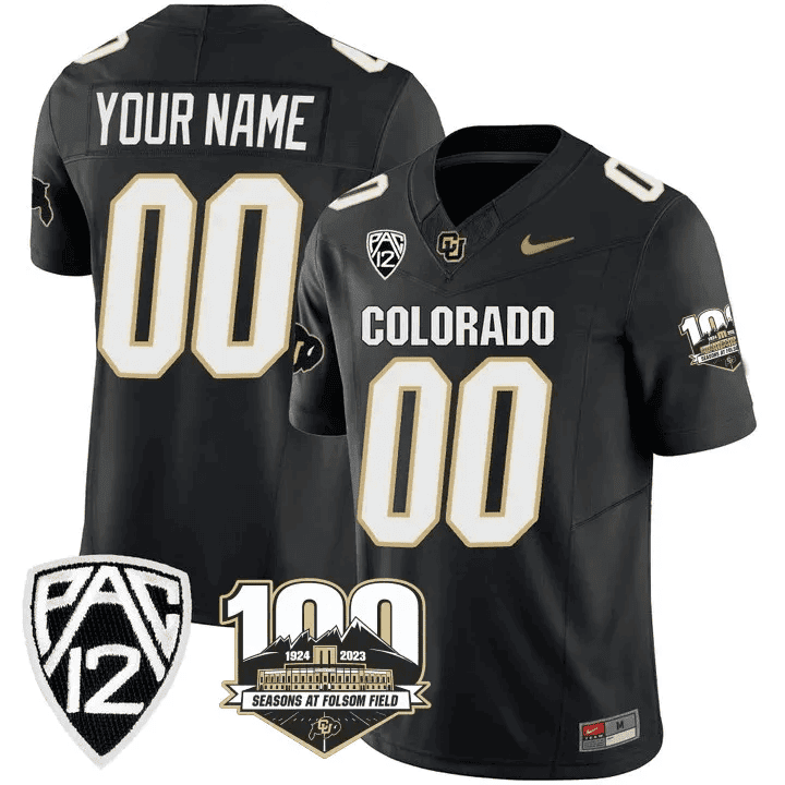 Colorado Buffaloes 100th Seasons At Folsom Field Patch Vapor Limited Custom Jersey V2- All Stitched - image 1