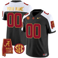 Alabama Crimson Tide Gold Trim Vapor Custom Jersey V2 - Alabama Map - All Stitched - image 1