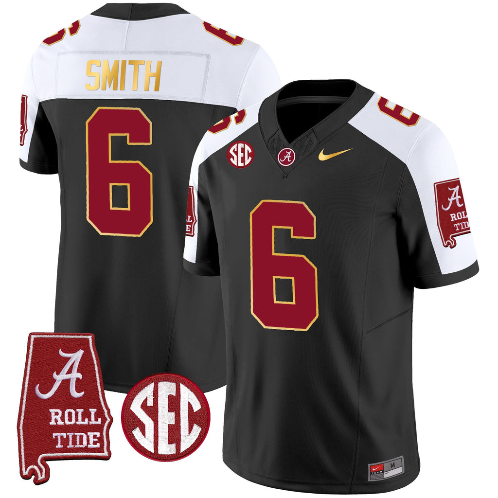 Men's Alabama Crimson Tide Gold Trim Vapor Jersey - Alabama Map - All Stitched - image 5