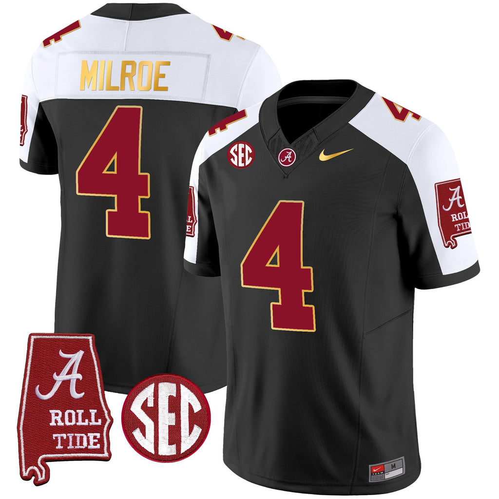 Men's Alabama Crimson Tide Gold Trim Vapor Jersey - Alabama Map - All Stitched - image 1