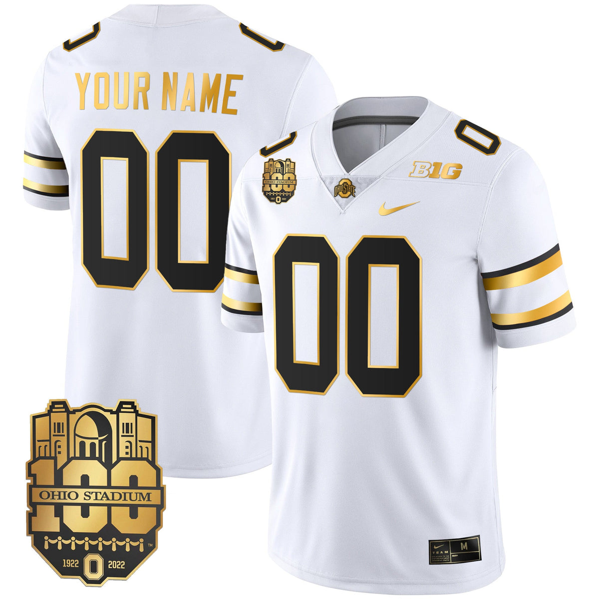 Ohio State Buckeyes Gold Custom Jersey - All Stitched - image 2