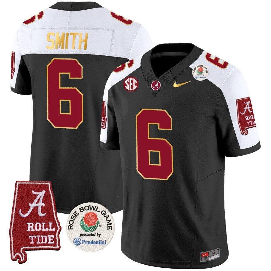 Men's Alabama Crimson Tide Rose Bowl Patch Gold Trim Vapor Limited Jersey - All Stitched - image 4