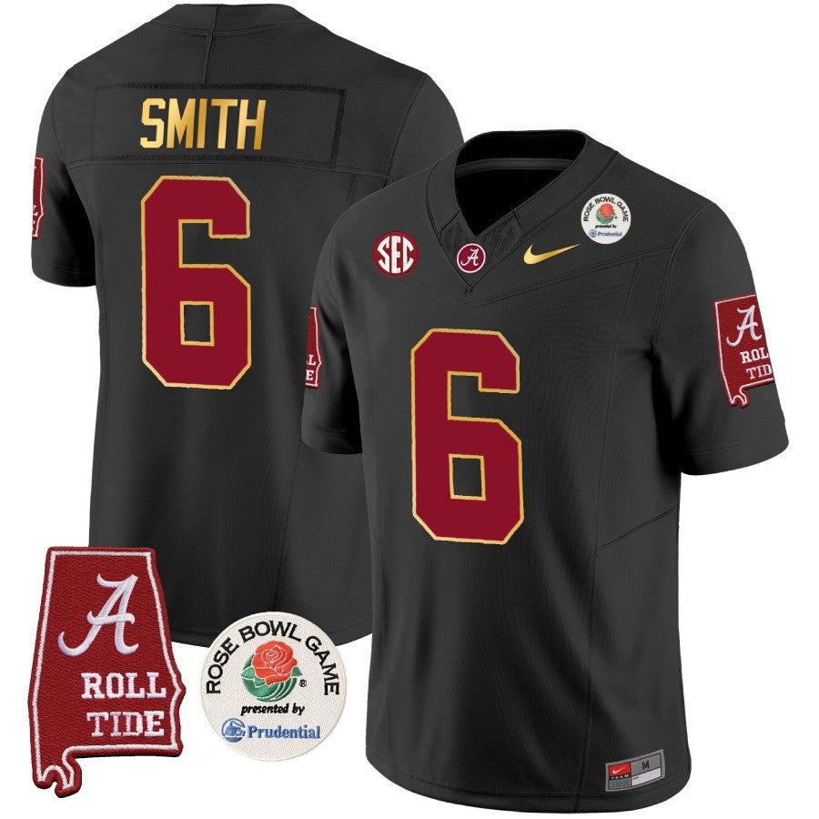 Men's Alabama Crimson Tide Rose Bowl Patch Gold Trim Vapor Limited Jersey - All Stitched - image 16