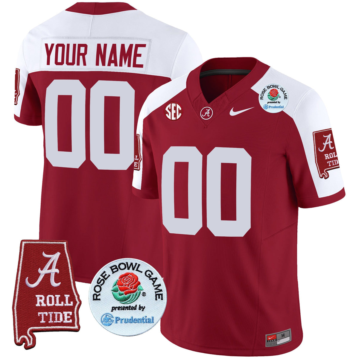Alabama Crimson Tide Rose Bowl Patch Vapor Limited Custom Jersey - All Stitched - image 2