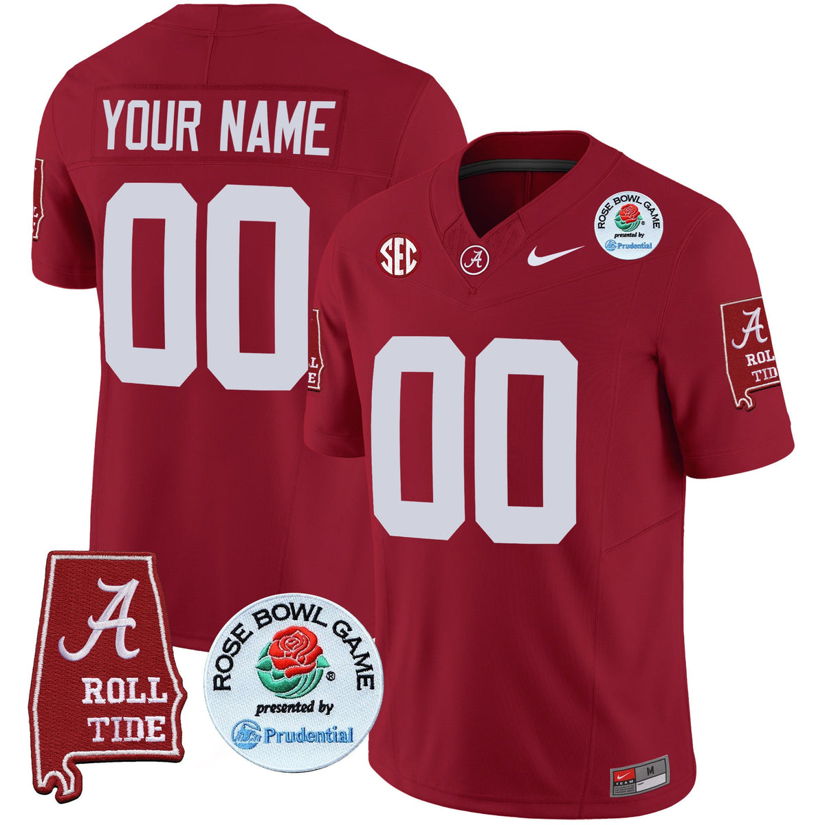 Alabama Crimson Tide Rose Bowl Patch Vapor Limited Custom Jersey - All Stitched - image 3