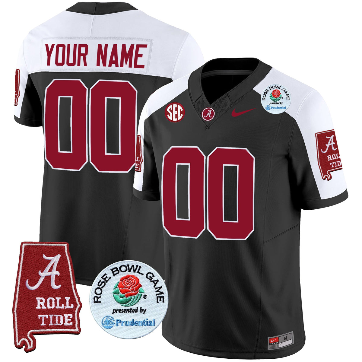 Alabama Crimson Tide Rose Bowl Patch Vapor Limited Custom Jersey - All Stitched - image 1