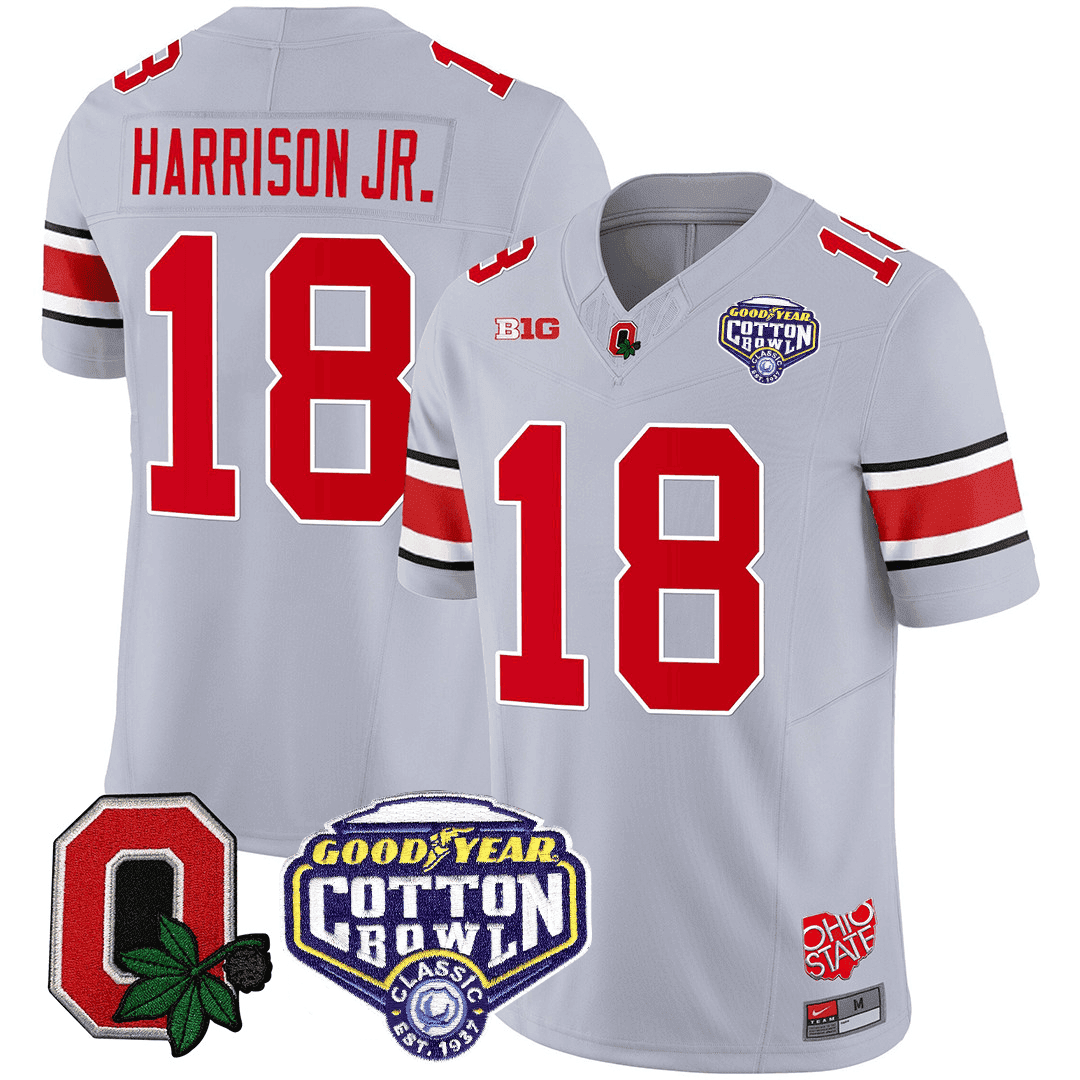 Men's Ohio State Buckeyes Good Year Cotton Bowl Patch Jersey - All Stitched - image 6