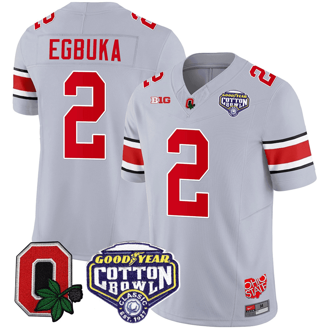 Men's Ohio State Buckeyes Good Year Cotton Bowl Patch Jersey - All Stitched - image 10