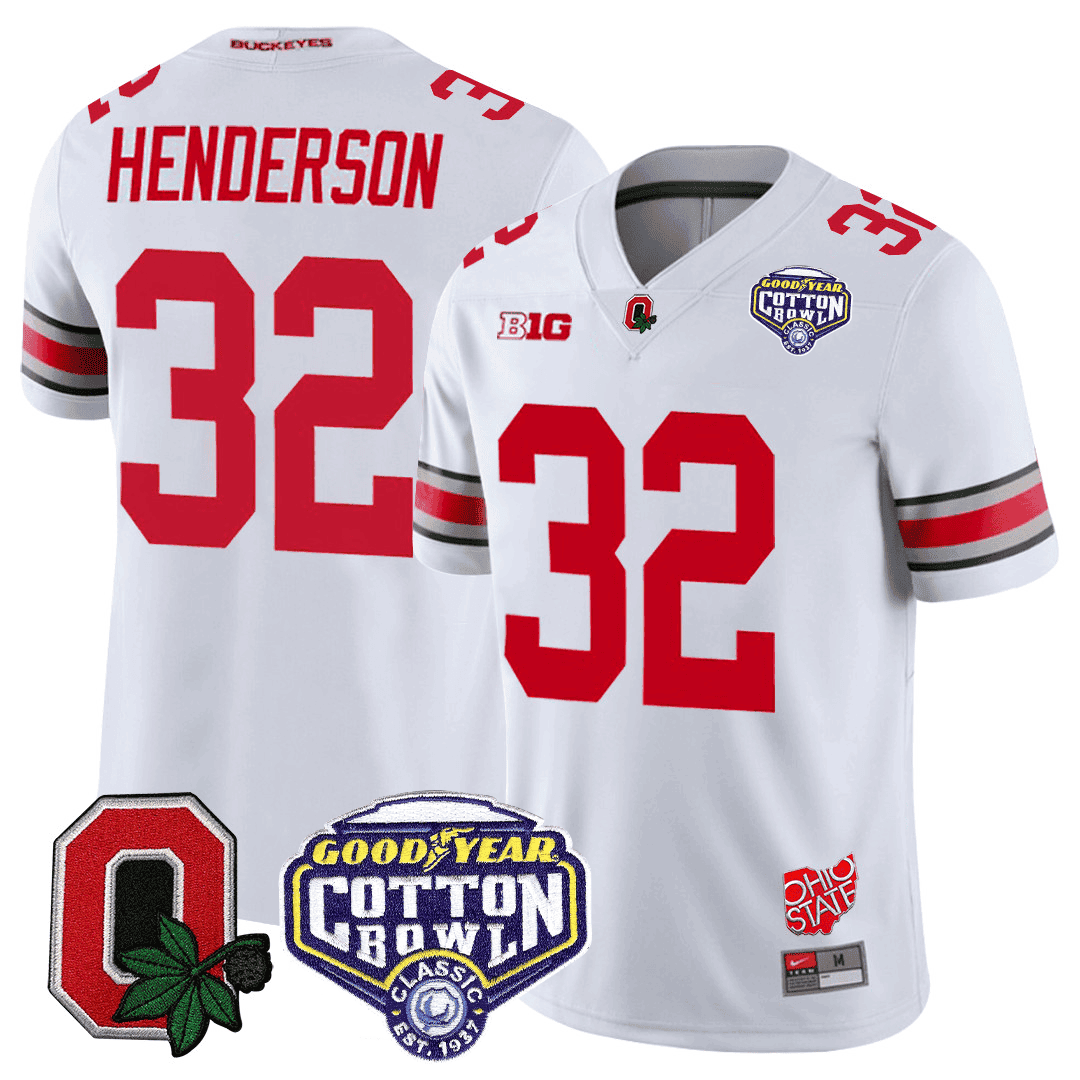Men's Ohio State Buckeyes Good Year Cotton Bowl Patch Jersey - All Stitched - image 12