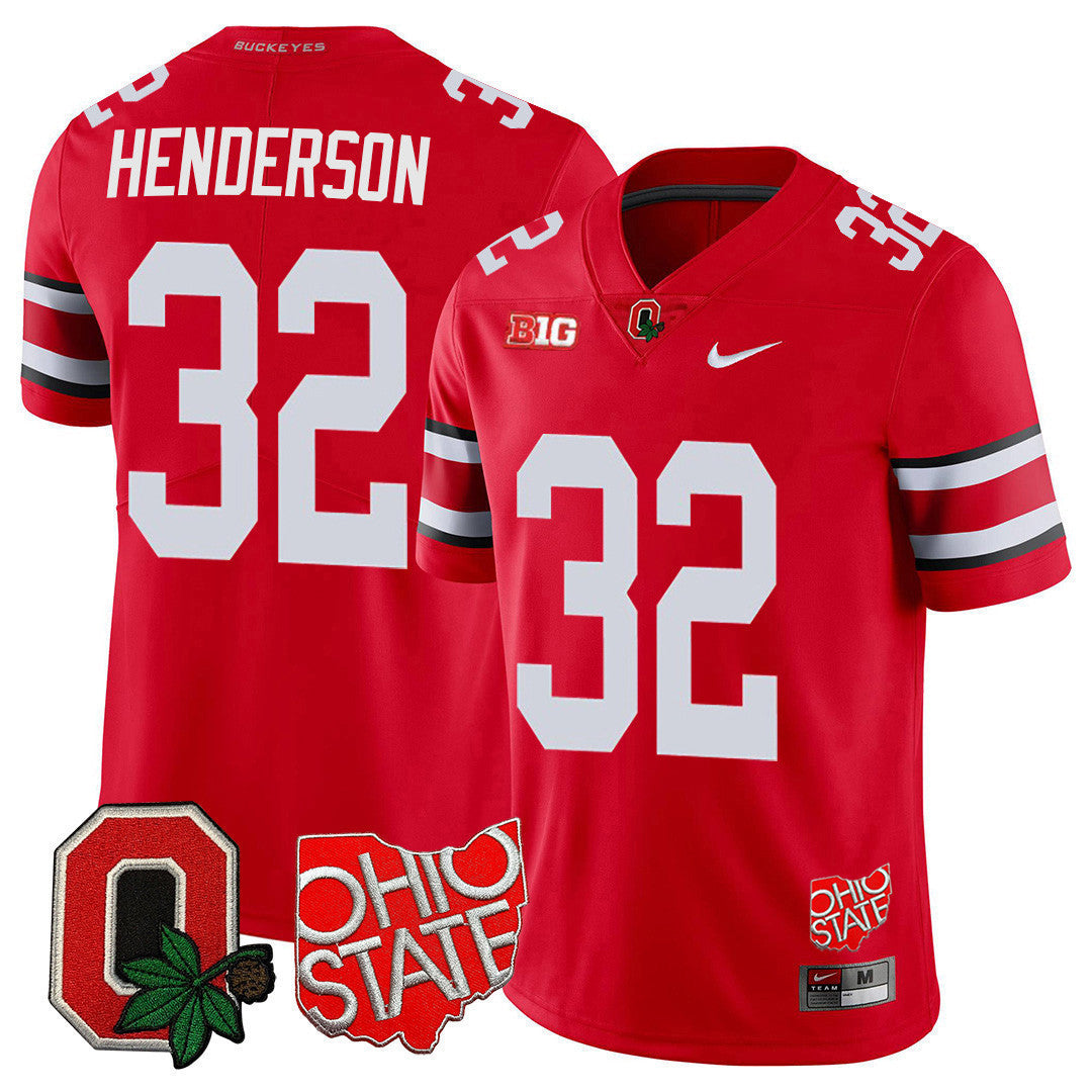Men's Ohio State Buckeyes Ohio State & Logo Patch Jersey - All Stitched - image 3