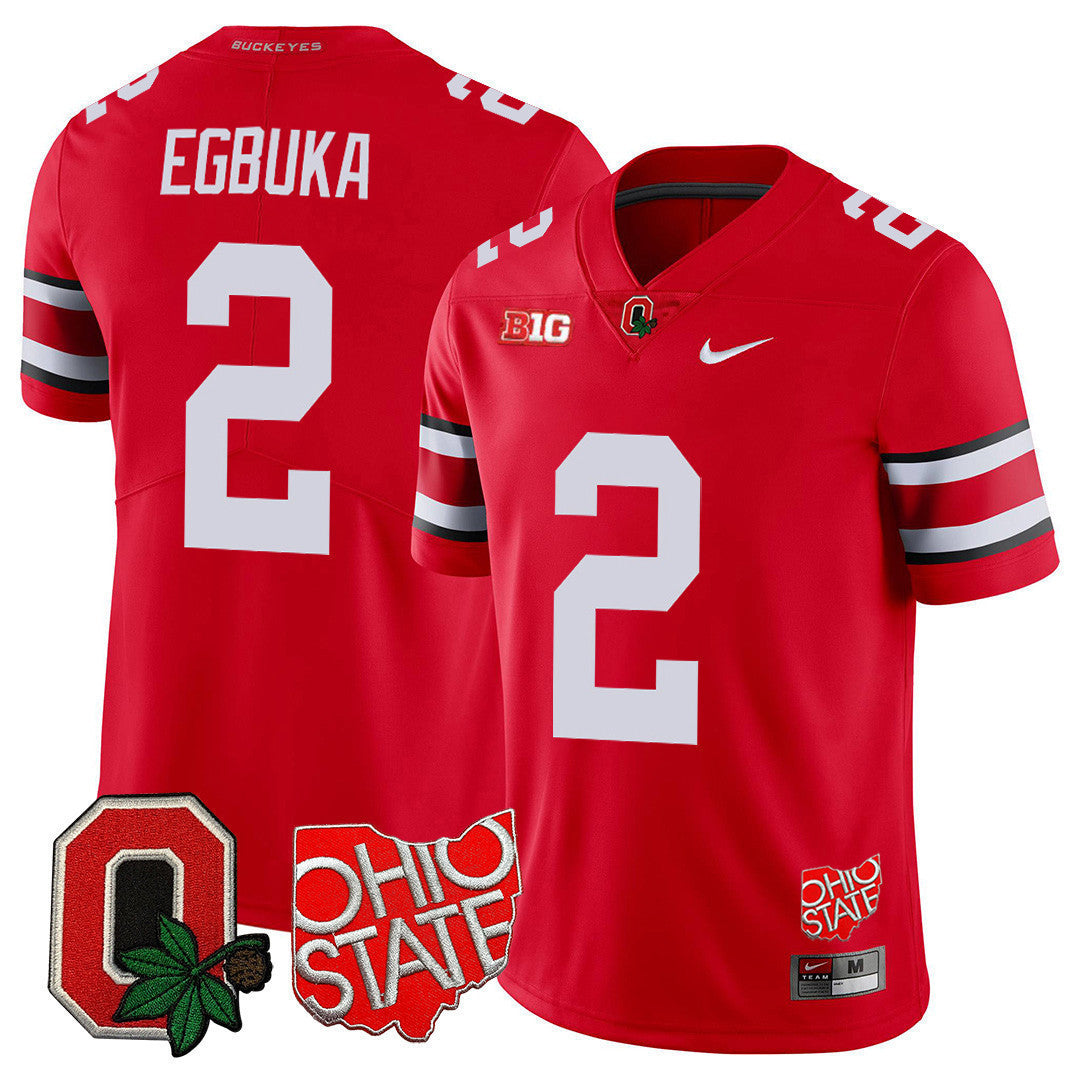 Men's Ohio State Buckeyes Ohio State & Logo Patch Jersey - All Stitched - image 4