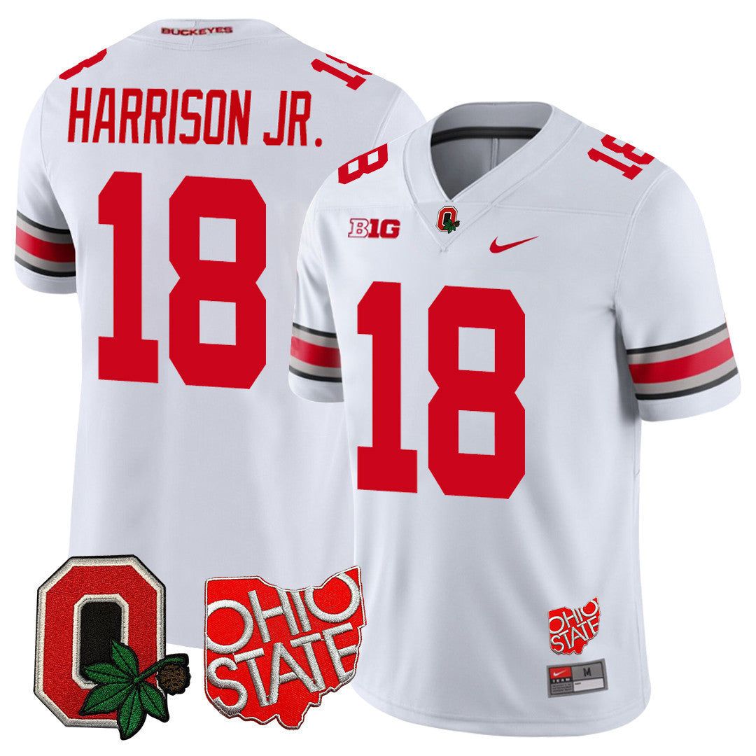 Men's Ohio State Buckeyes Ohio State & Logo Patch Jersey - All Stitched - image 6