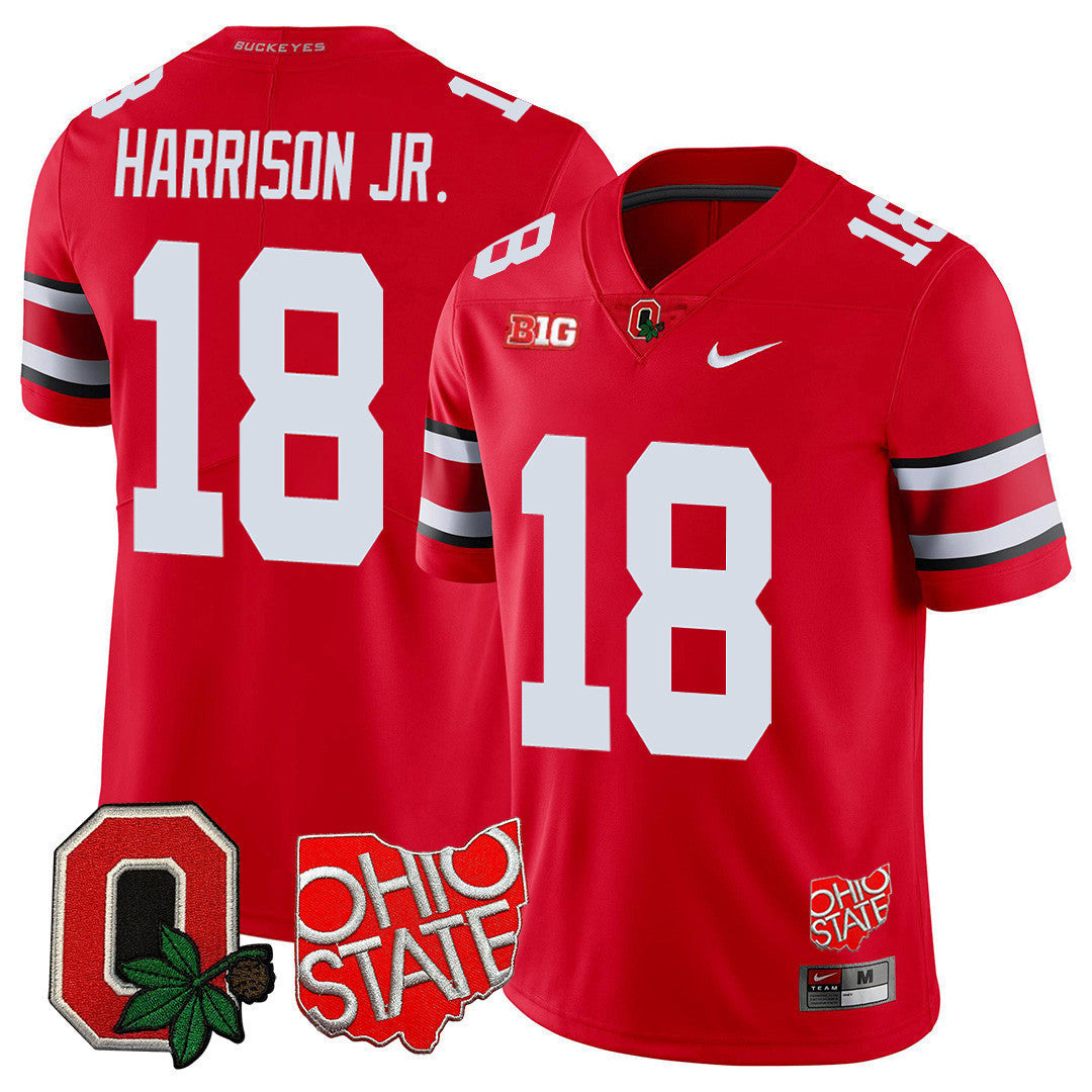 Men's Ohio State Buckeyes Ohio State & Logo Patch Jersey - All Stitched - image 1