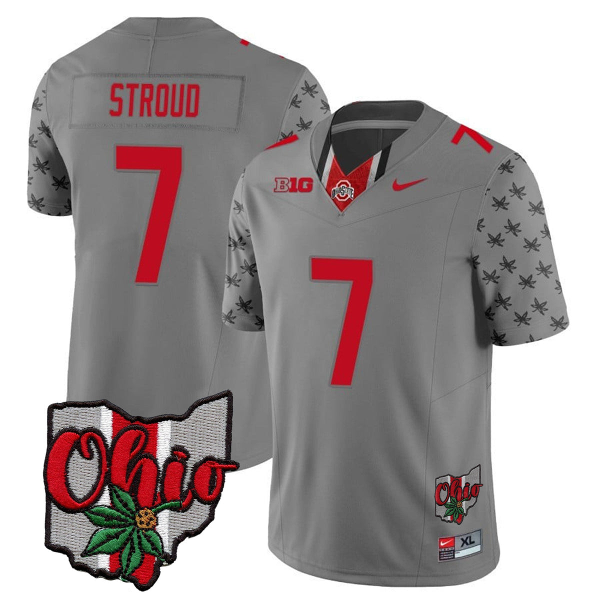 Men's Ohio State Buckeyes 2023 Gray Alternate Jersey V2 - Stitched - image 20