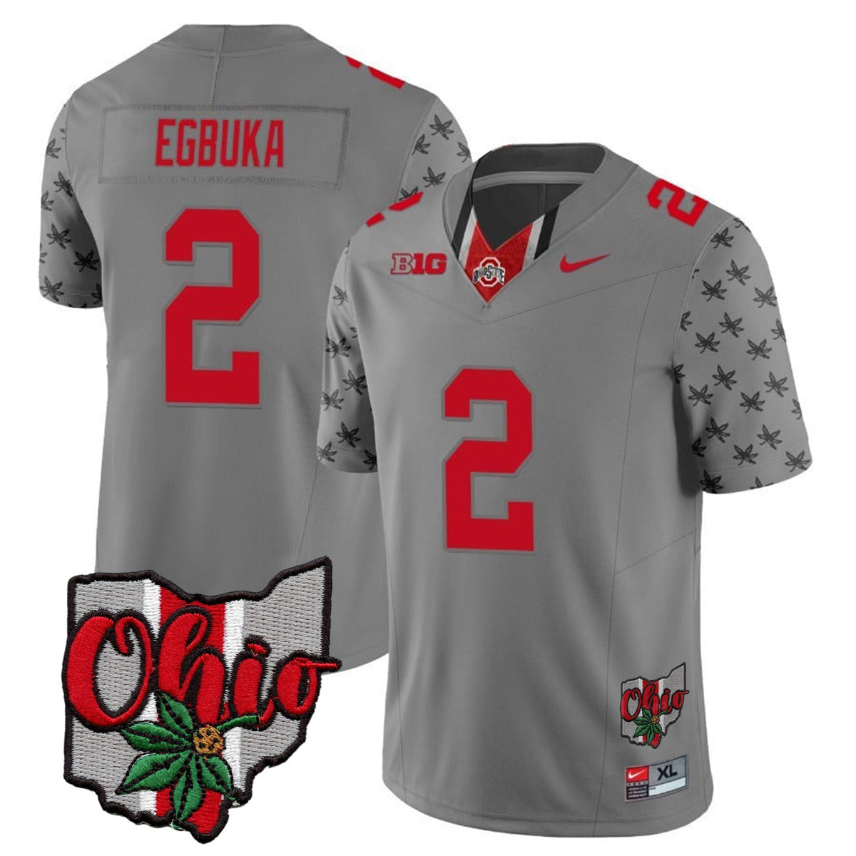 Men's Ohio State Buckeyes 2023 Gray Alternate Jersey V2 - Stitched - image 22